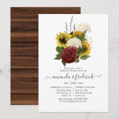Rustic Autumn Herfst Floral Wedding Rehearsal Dinn Kaart (Voorkant / Achterkant)