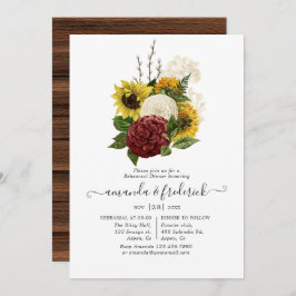 Rustic Autumn Herfst Floral Wedding Rehearsal Dinn Kaart