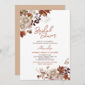 Rustic Autumn Herfst Floral Wedding Vrijgezellenfe Kaart (Voorkant / Achterkant)