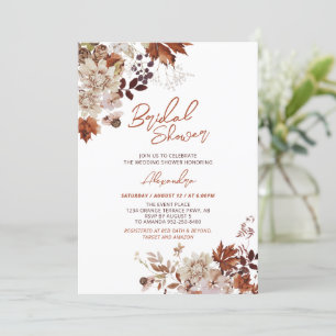 Rustic Autumn Herfst Floral Wedding Vrijgezellenfe Kaart