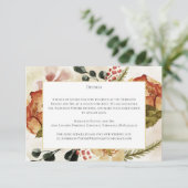 Rustic Autumn Herfst Flowers Detail Waterverf Wash Informatiekaartje (Staand voorkant)