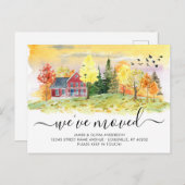 Rustic Autumn Herfst Forest Bossen We hebben Beweg Aankondigingskaart (Voorkant / Achterkant)