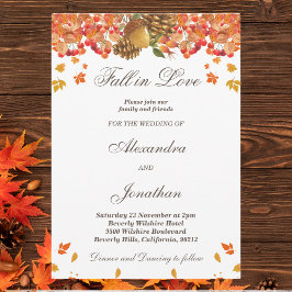 Rustic Autumn Herfst in Love Wedding Kaart
