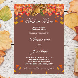 Rustic Autumn Herfst in Love Wedding Kaart