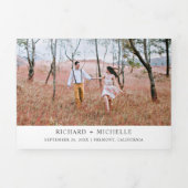 Rustic Autumn Herfst Mountain Forest Lake Wedding Drieluik Uitnodiging (Cover)