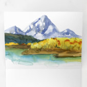 Rustic Autumn Herfst Mountain Forest Lake Wedding Drieluik Uitnodiging (Binnenzijde eerst)