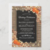 Rustic Autumn Herfst nodigt uit | Hout Barn Weddin Kaart (Voorkant)