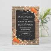 Rustic Autumn Herfst nodigt uit | Hout Barn Weddin Kaart (Staand voorkant)
