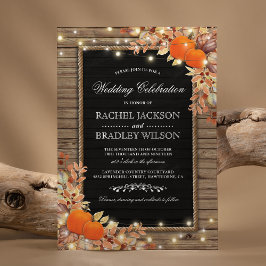 Rustic Autumn Herfst nodigt uit | Hout Barn Weddin Kaart
