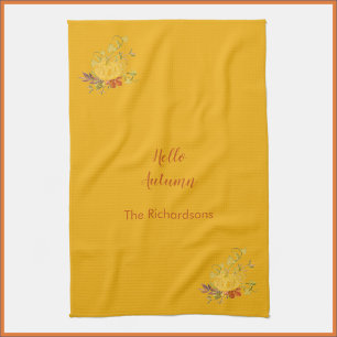 Rustic Autumn Herfst Pumpkin Color Kitchen Towel Theedoek