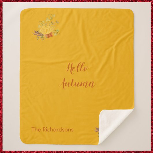 Rustic Autumn Herfst Pumpkin Color Sherpa Deken