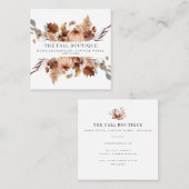 Rustic Autumn Herfst Pumpkin Floral Leaves Foliage Vierkante Visitekaartje (Voorkant / Achterkant)