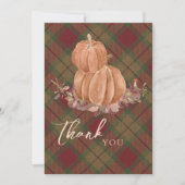 Rustic Autumn Herfst Pumpkin Pset - Hartelijk dank Kaart (Voorkant)