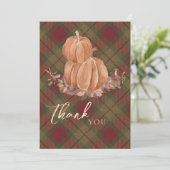 Rustic Autumn Herfst Pumpkin Pset - Hartelijk dank Kaart (Staand voorkant)
