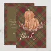 Rustic Autumn Herfst Pumpkin Pset - Hartelijk dank Kaart (Voorkant / Achterkant)