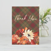 Rustic Autumn Herfst Pumpkin Pset - Hartelijk dank Kaart (Staand voorkant)
