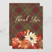 Rustic Autumn Herfst Pumpkin Pset - Hartelijk dank Kaart (Voorkant / Achterkant)