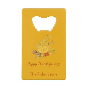 Rustic Autumn Herfst Pumpkin Thanksgiving kleur Creditkaart Flessenopener