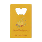 Rustic Autumn Herfst Pumpkin Thanksgiving kleur Creditkaart Flessenopener (Achterkant)