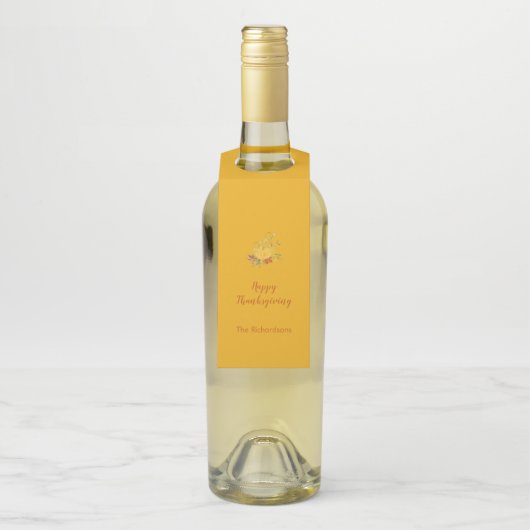 Rustic Autumn Herfst Pumpkin Thanksgiving kleur Flessenhanger (Op fles)