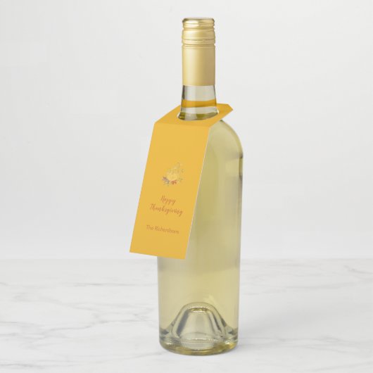 Rustic Autumn Herfst Pumpkin Thanksgiving kleur Flessenhanger (Schuin)