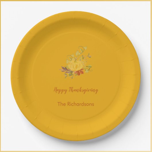 Rustic Autumn Herfst Pumpkin Thanksgiving kleur Papieren Bordje