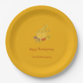Rustic Autumn Herfst Pumpkin Thanksgiving kleur Papieren Bordje (Voorkant)