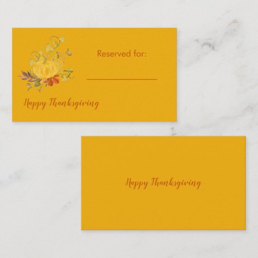 Rustic Autumn Herfst Pumpkin Thanksgiving kleur Plaatskaartje (Voorkant / Achterkant)