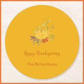 Rustic Autumn Herfst Pumpkin Thanksgiving kleur Ronde Kartonnen Onderzetter