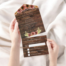 Rustic Autumn Herfst Sunflower Wedding RSVP