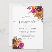 Rustic Autumn Herfst Waterverf Flowers Quinceanera Kaart (Voorkant)