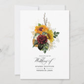 Rustic Autumn - Herfst - Zonnebloem Weduwfoto Kaart (Voorkant)