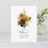 Rustic Autumn - Herfst - Zonnebloem Weduwfoto Kaart (Staand voorkant)