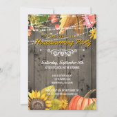 Rustic Autumn Housewarming Party Barnwood Lights Kaart (Voorkant)