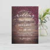 Rustic Autumn Ivy Leaves Barn Wooden Fall Wedding Kaart (Staand voorkant)