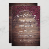 Rustic Autumn Ivy Leaves Barn Wooden Fall Wedding Kaart (Voorkant / Achterkant)