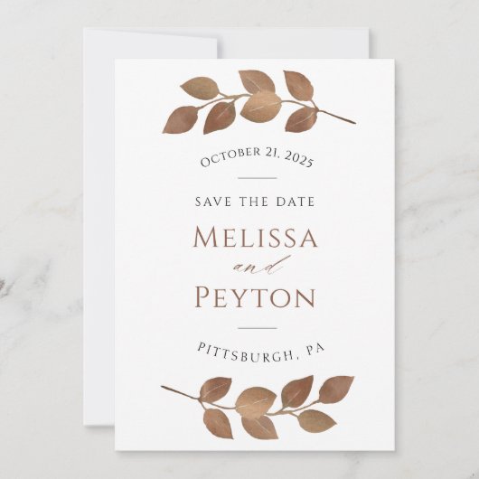 Rustic Autumn laat de datum opslaan (Voorkant)