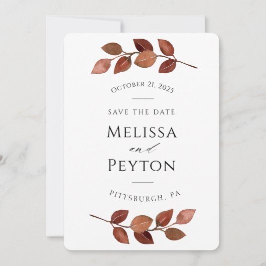 Rustic Autumn laat de datum opslaan (Voorkant)