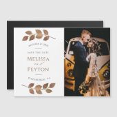 Rustic Autumn laat de datum van de Magnet van de F (Voorkant / Achterkant)