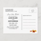 Rustic Autumn laat de Lichten van het Koord sparen Aankondigingskaart (Achterkant)