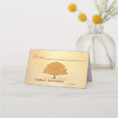 Rustic Autumn laat drie lichten tafelkaarten achte Plaatskaartje (Voorkant)