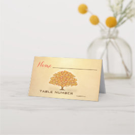 Rustic Autumn laat drie lichten tafelkaarten achte Plaatskaartje