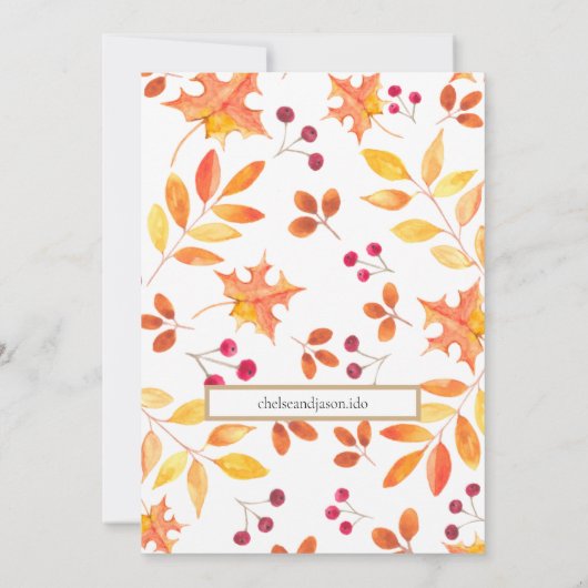 Rustic Autumn laat sparen de datum Save The Date (Achterkant)