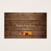Rustic Autumn laat taperluis diaper Raffle Visitekaartje (Achterkant)
