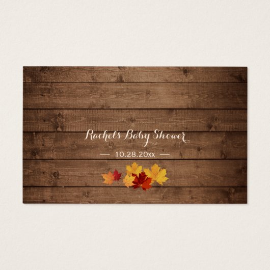 Rustic Autumn laat taperluis diaper Raffle Visitekaartje (Achterkant)