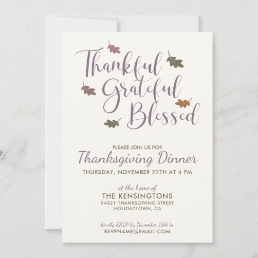 Rustic Autumn laat Thanksgiving eten Kaart (Voorkant)