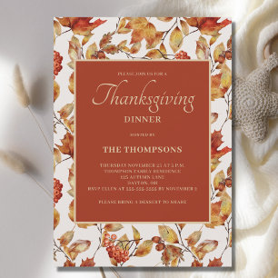 Rustic Autumn laat Thanksgiving eten Kaart