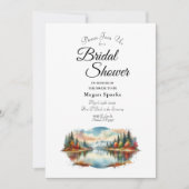 Rustic Autumn Lakeside Forest Vrijgezellenfeest Kaart (Voorkant)