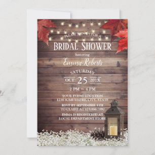 Rustic Autumn Lantern Fall Wedding Vrijgezellenfee Kaart