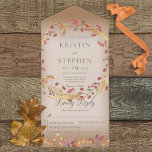 Rustic Autumn Leaf & Berry Wreath Brown Dinner All In One Uitnodiging<br><div class="desc">Dit ontwerp is voorzien van een groef van herfstbladeren en bessen die op een zachte witte blauwe bekleding op een bruine achtergrond worden geplaatst. De gepersonaliseerde alle-in-één uitnodigingen zijn een unieke combinatie van zowel een prachtig gedrukte douaneverzoeken met een gemakkelijk om geperforeerd briefkaart af te breken RSVP. En ze zijn...</div>